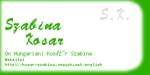 szabina kosar business card